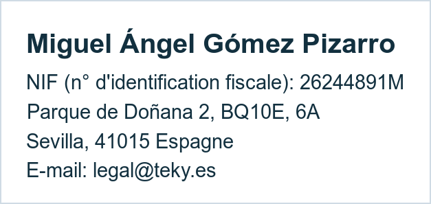 Bloc d'identification de l'éditeur du site